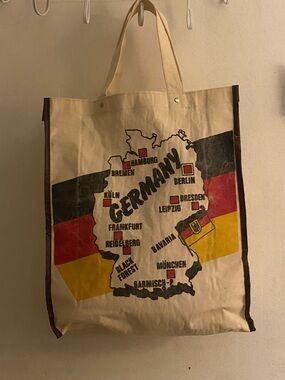 Germany Map Canvas Tote Bag German Europe Black Red Yellow Global Map European